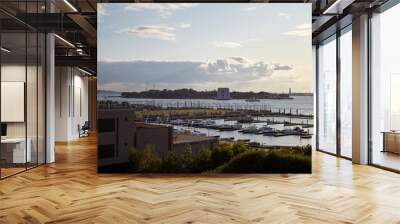 Boats in the east river Wall mural