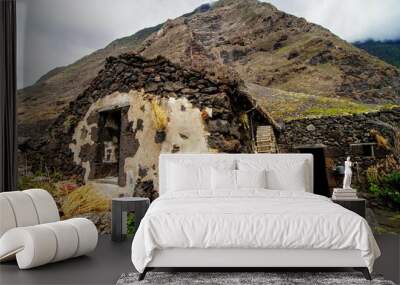 Abandoned Houses In El Hierro Island , beautiful background digital image Wall mural