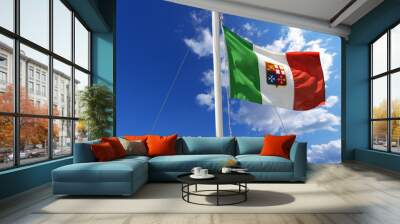 Italian Nautical Flag on Blue Sky Wall mural