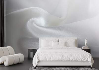 White Cloth Abstract Background with Soft Waves. Wall mural