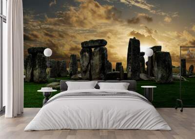 Stonehenge at sunset Wall mural