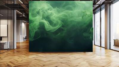 Steam, fog, vapor, smoke in shades of green on an interesting graphic composition. Wall mural