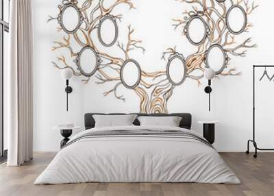 Vector graphic genealogical branchy tree Wall mural