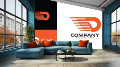 Modern company logo letter D Express for logistics, delivery, delivery, travel, shuttle, travel etc. companies Wall mural