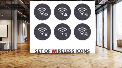 Set of wireless icons Wall mural