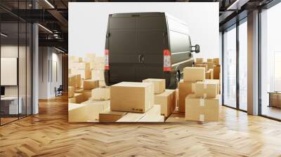 Van with many boxes Wall mural