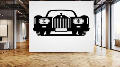 Generic retro car front view Wall mural