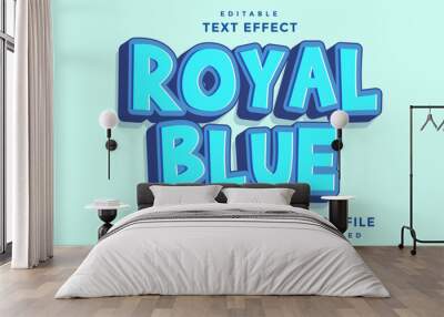 3d Minimal Word Royal Blue Editable Text Effect Design Template, Effect Saved In Graphic Style Wall mural