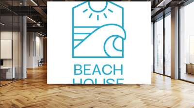 beach house minimalist logo design Wall mural