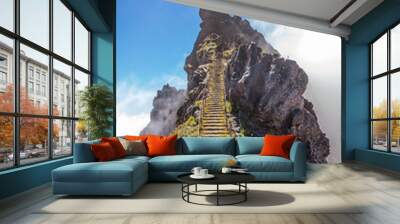 Hiking tail - rock stairs Wall mural