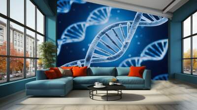 DNA gene background science helix cell genetic medical biotechnology biology bio.  Wall mural