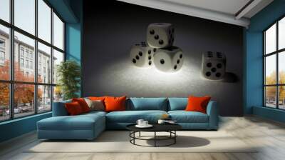 dice on black background Wall mural