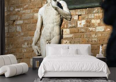 Michelangelo statue of David in Piazza della Signoria Florence I Wall mural