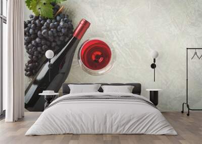 Red wine and grapes. Wall mural