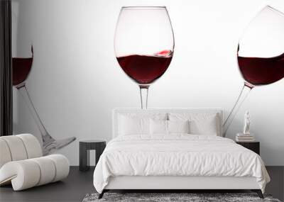 Set of glasses with red wine Wall mural