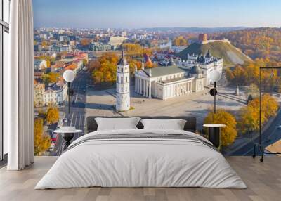 The Cathedral Square, main square of the Vilnius Old Town, a key location in city's public life, situated as it is at the crossing of the city's main streets, Vilnius, Lithuania Wall mural