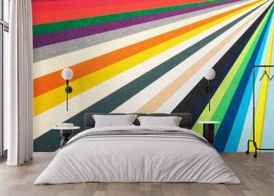 Colored paper strips. Wall mural