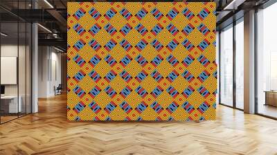 Beautiful background based on colombian ancient indigenous art with colombian flag colors Wall mural