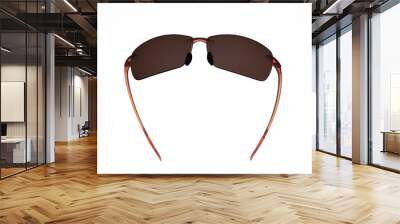 Brown sunglasses isolated over white background Wall mural