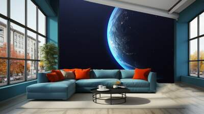 3D rendering of the planet Earth in the starry galaxy Wall mural