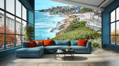 Coastal view of Old San Juan, Puerto Rico Wall mural