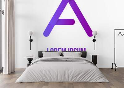 Letter A logo icon design template. Vector letter A logo. Abstra Wall mural