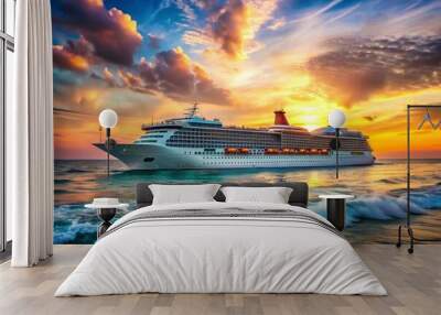 cruise ship in the sea Wall mural