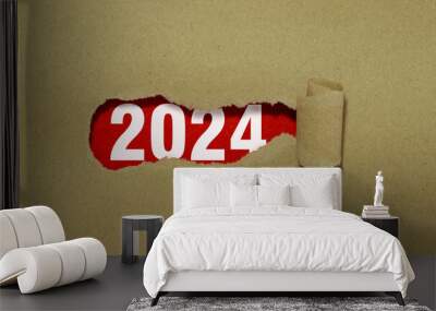 Happy New Year 2024 concept coming up Wall mural