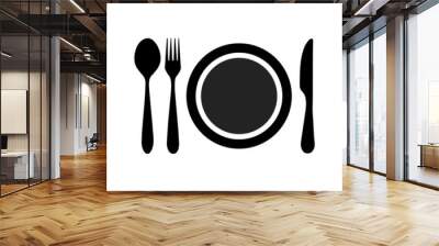 plate fork knife spoon icon Wall mural