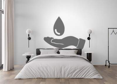 water drop and hands Wall mural