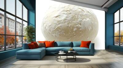 Close-up of a large ball of pizza dough on white background Wall mural