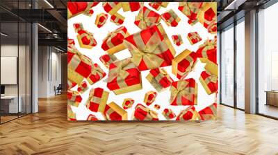 Christmas Gift boxes. Seamless pattern Wall mural