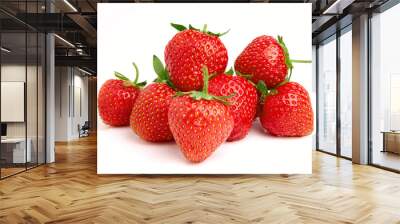 strawberries isolated over white background Wall mural