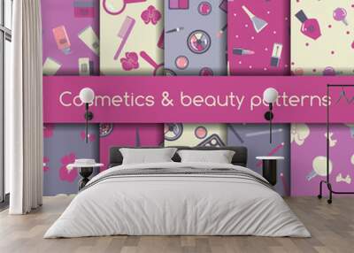 cosmetics and beauty seamless patterns Wall mural