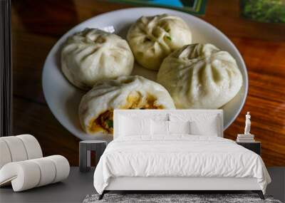 Chinese Steamed Meat Dumplings Wall mural