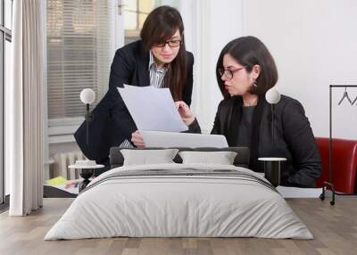 two young businesswoman have a conversation Wall mural