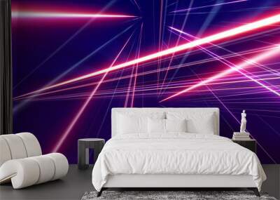 3d line neon cube in space Wall mural