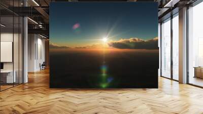 landscape over clouds sunrise Wall mural