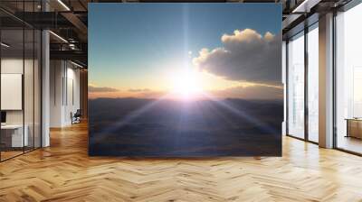 landscape over clouds sunrise Wall mural