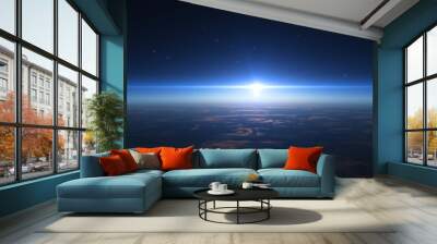 sunrise from space Wall mural