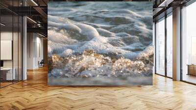 wave splash sea beach macro Wall mural