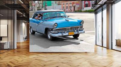 American classic cars in Havana. Wall mural