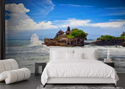 The Tanah Lot Temple, the most important indu temple of Bali Wall mural