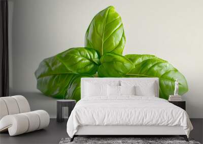 Whole Basil vegetable on a white background Wall mural