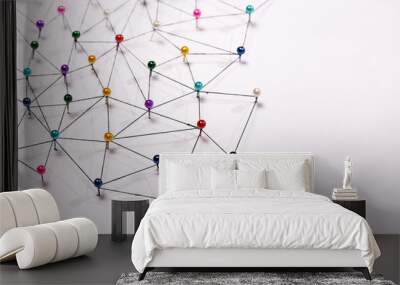 Linking entities. Network, networking, social media, internet co Wall mural