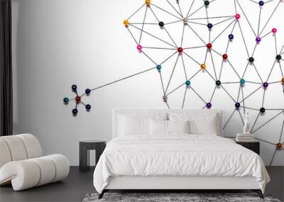 Linking entities. Network, networking, social media, internet co Wall mural