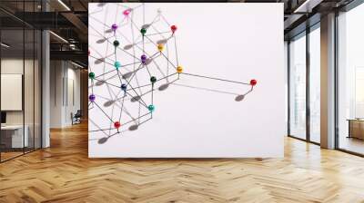 Linking entities. Network, networking, social media, internet co Wall mural