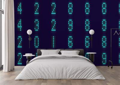 Blue numeric binary creative surface. Numeral tech design backdrop. Abstract display digit pattern. Electronic Numbers Background. Cyberspace texture. Wall mural