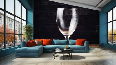 wine glass on black background Wall mural