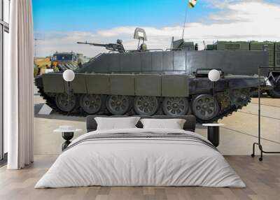 BMT-O flamethrower fighting vehicle at a military training ground Wall mural